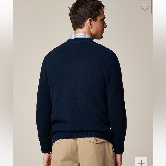 J. Crew Cotton Cardigann Pockets vneck in Navy Blue size Large - Picture 2 of 10